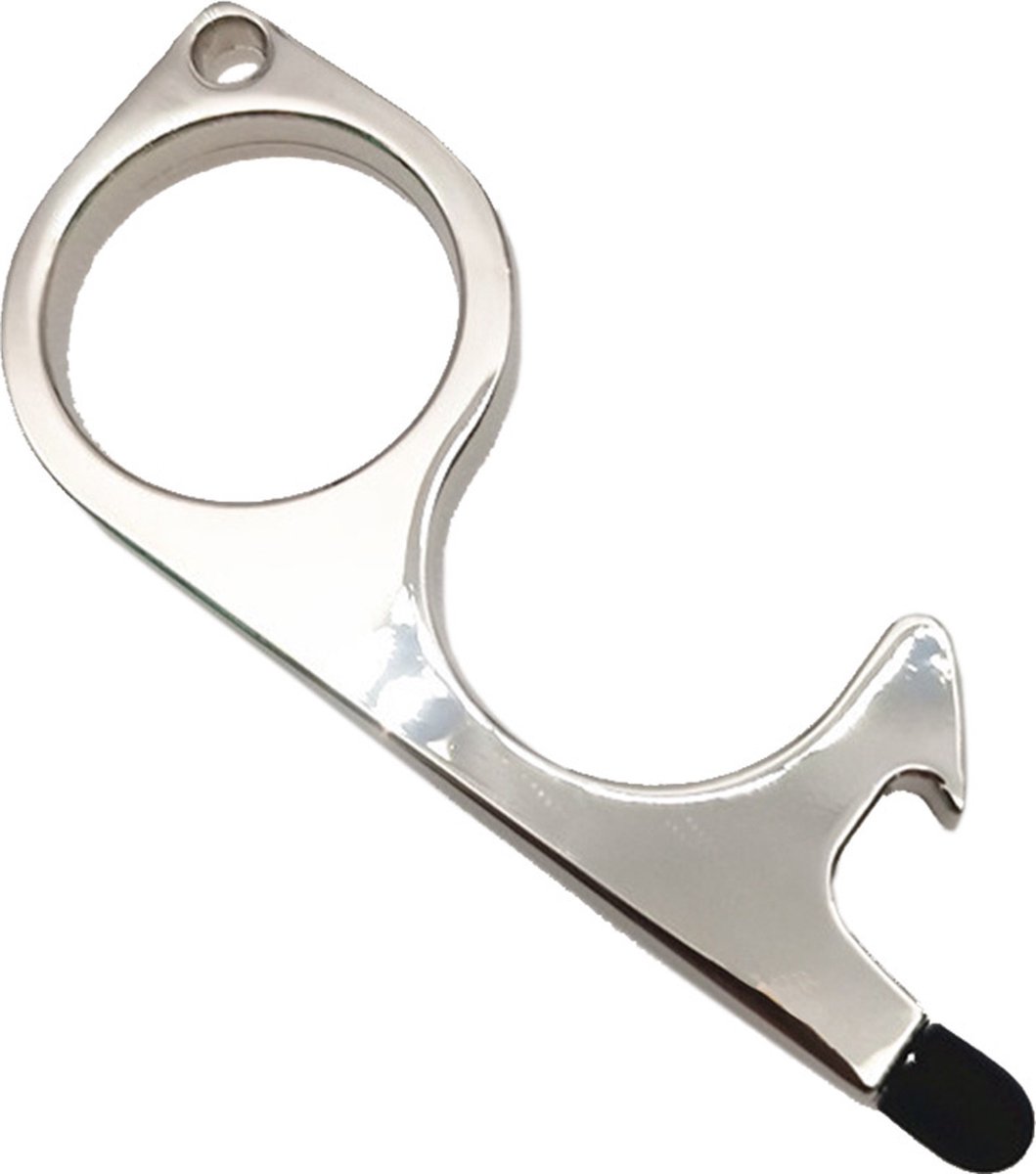 Goedkoopste Kleine Veilige No Touch sleutelhanger met speciale tip voor touchpads Met bieropener!