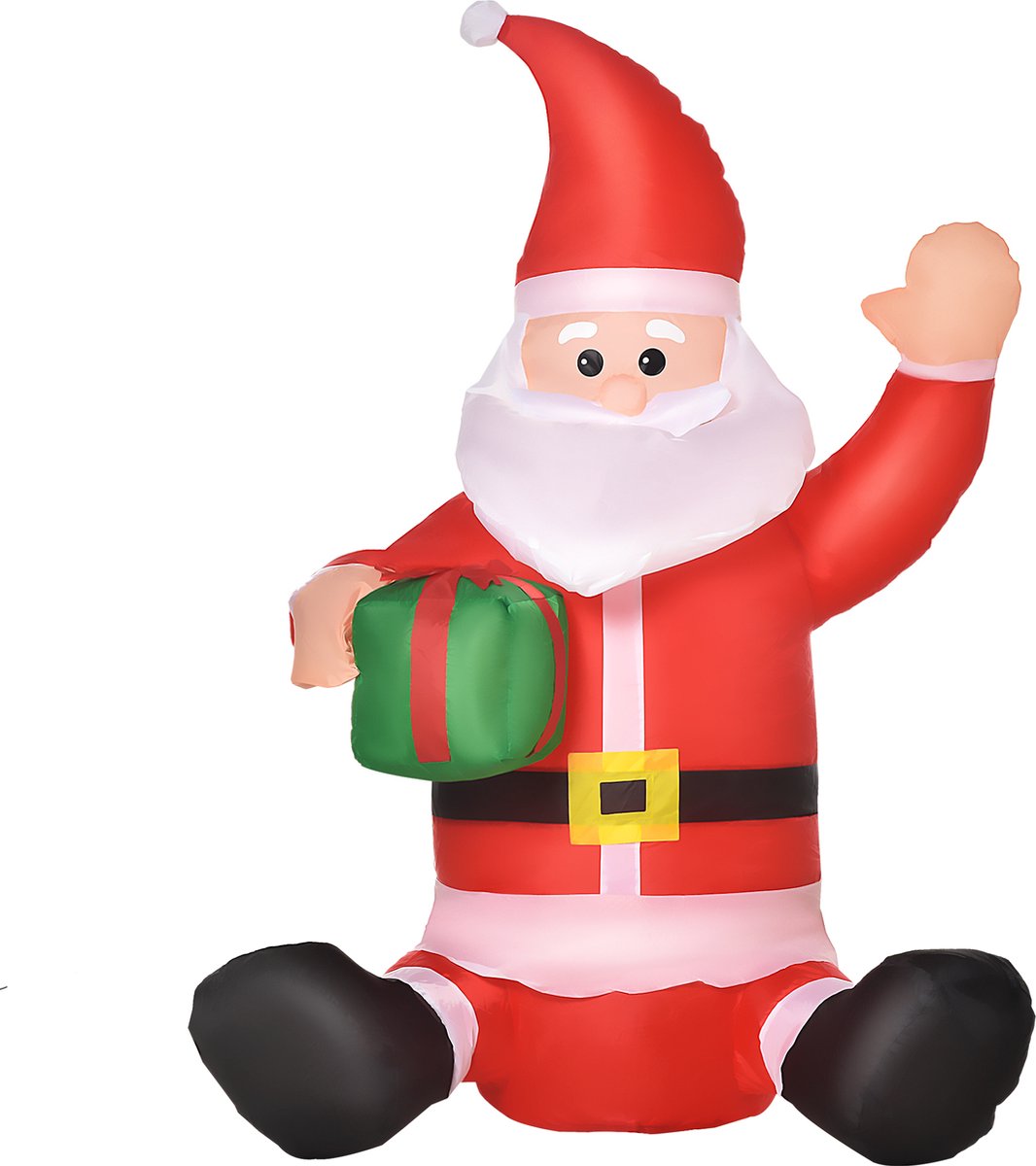 HOMCOM Kerstdecoratie ventilator zelfopblaasbare kerstman Santa Claus led 844-166