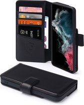 Samsung Galaxy S22 Ultra Hoesje - Luxe MobyDefend Wallet Bookcase - Zwart - GSM Hoesje - Telefoonhoesje Geschikt Voor Samsung Galaxy S22 Ultra