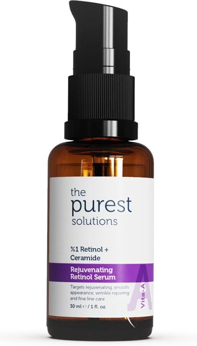 The Purest Solutions Rejuvenating Retinol Serum 1% Retinol + Ceramide | Vegan | Huidveroudering | Ongelijkmatige tint | Rimpels en fijne lijntjes