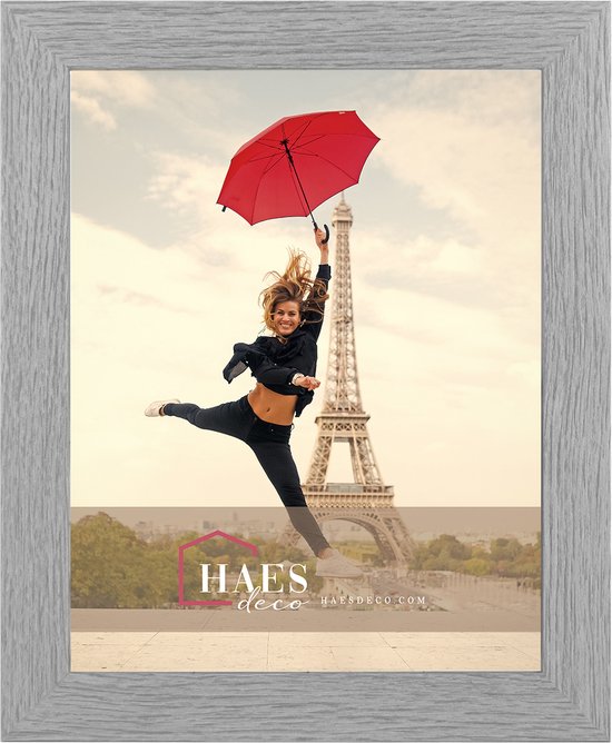 HAES DECO - Houten fotolijst Paris vintage grijs voor 1 foto formaat 20x25 -SP001222