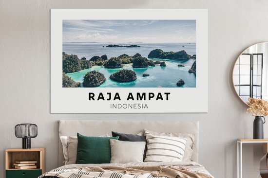 Toile Peinture Indonésie - Île - Mer - 180x120 cm - Décoration murale XXL