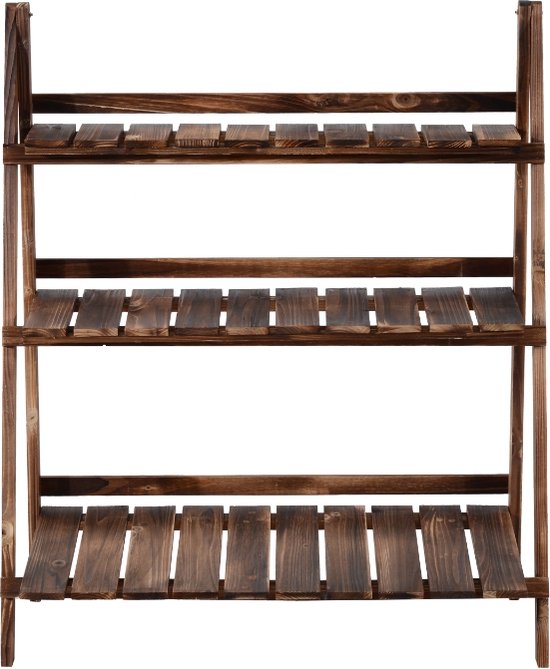 Relaxdays, Zwart bloemenrek, inklapbaar, 3 niveaus, balkon, tuin en binnen, metaal, plantenrek (h x b x d) 83 x 44,5 x 25 cm, 1 stuk Relaxdays, Zwart bloemenrek, inklapbaar, 3 niveaus, balkon, tuin en binnen, metaal, plantenrek (h x b x d) 83 x 44,5 x 25 cm, 1 stuk