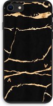 Case Company® - iPhone 8 hoesje - Gouden marmer - 100% Biologisch Afbreekbaar - Duurzaam - Biodegradable Soft Case - Milieuvriendelijke Print op Achterkant - Zwarte Zijkanten - Bescherming Ov