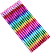 12 stuks regenboog potloden met gum