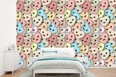 Behang - Fotobehang Hart - Patroon - Baby - Breedte 390 cm x hoogte 260 cm