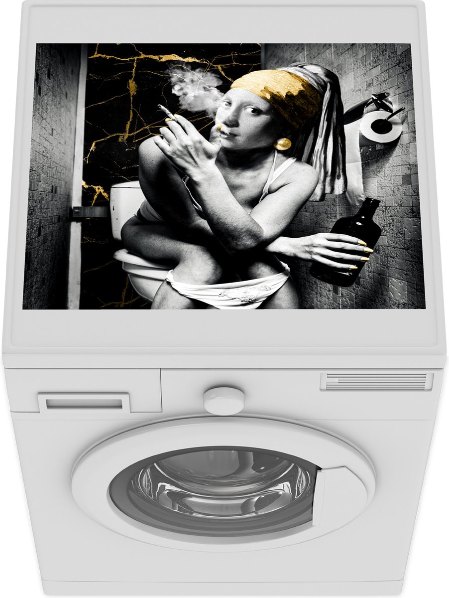 Tapis de protection pour machine à laver - Fille à la perle - Luxe - Goud - Largeur  55