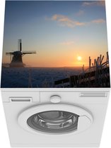 Wasmachine beschermer mat - Dokkum - Molen - Zonsondergang - Breedte 60 cm x hoogte 60 cm