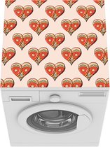 Wasmachine beschermer mat - Hart - Kerst - Peperkoek - Patronen - Breedte 60 cm x hoogte 60 cm