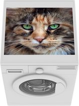 Wasmachine beschermer mat - Maine Coon kat met groene ogen - Breedte 55 cm x hoogte 45 cm