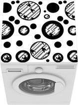 Wasmachine beschermer mat - Stippen - Patronen - Zwart Wit - Breedte 60 cm x hoogte 60 cm