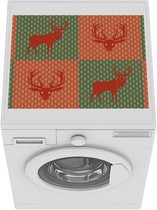 Wasmachine beschermer mat - Patroon - Hert - Groen - Rood - Breedte 55 cm x hoogte 45 cm