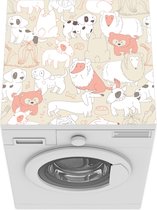 Wasmachine beschermer mat - Patronen - Hond - Hondenvoer - Breedte 60 cm x hoogte 60 cm