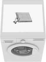 Wasmachine beschermer mat - Retro - Schrift - Schrijven - Breedte 55 cm x hoogte 45 cm