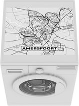 Wasmachine beschermer mat - Stadskaart - Amersfoort - Grijs - Wit - Breedte 55 cm x hoogte 45 cm - Plattegrond