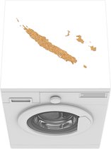 Wasmachine beschermer mat - een oranje kaart van Nieuw-Caledonië - Breedte 60 cm x hoogte 60 cm