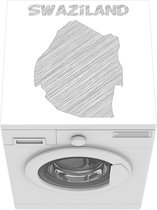 Wasmachine beschermer mat - een schets van Swaziland - Breedte 60 cm x hoogte 60 cm