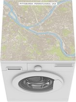 Wasmachine beschermer mat - een stadskaart van Pittsburgh - Breedte 60 cm x hoogte 60 cm - Plattegrond