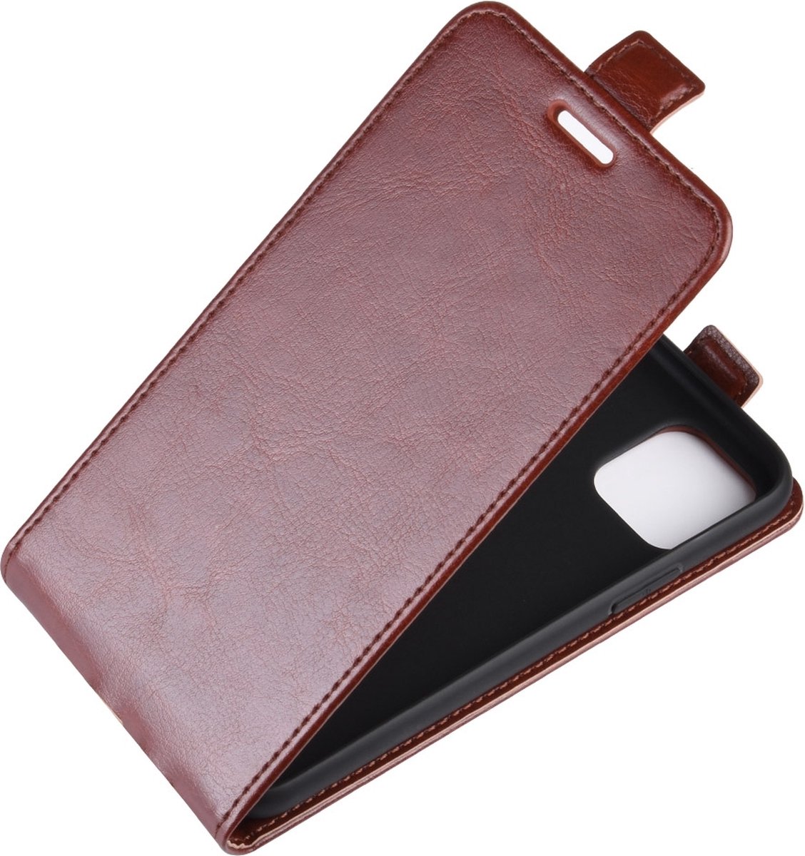 Mobigear Telefoonhoesje geschikt voor Apple iPhone 11 Hoesje | Mobigear Flipcase | Pasjeshouder voor 1 Pasje | Telefoonhoesje voor Pinpas / OV Kaart / Rijbewijs - Bruin