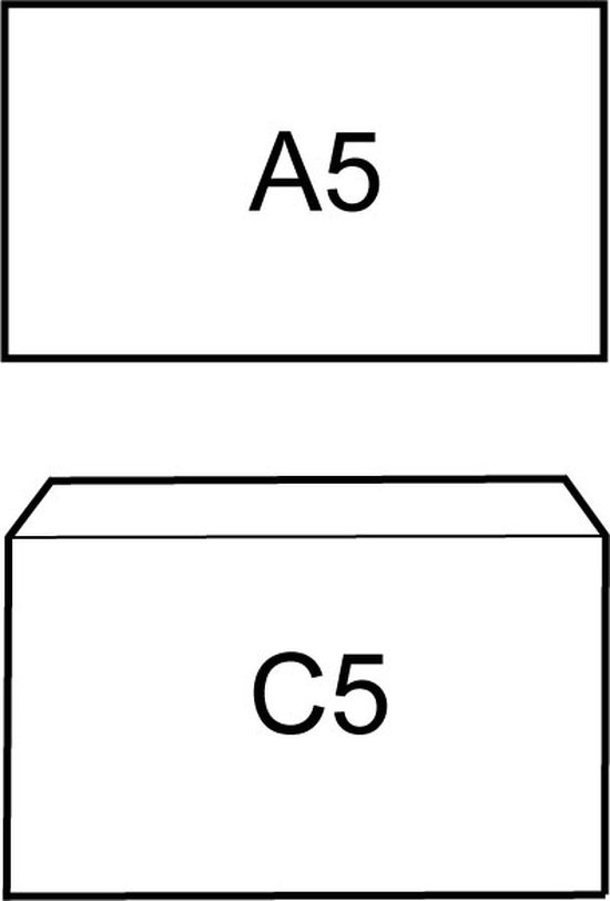 Diagram van A5 en C5 envelopmaten.