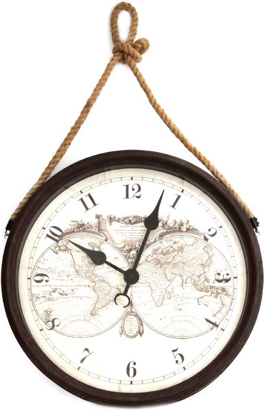 Horloge murale corde ronde 50 cm