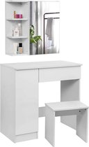 3 In 1 Dressing Tafel Met Kruk En Spiegel Wit