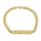 Gouden graveer armband heren 21 cm 7.5 mm 14 karaats