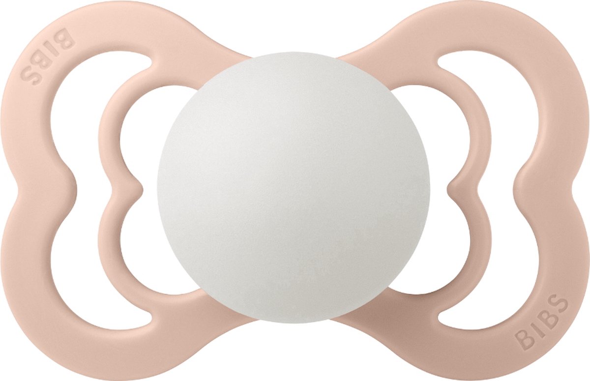 Bibs Supreme Glow In The Dark Blush/Vanilla 06 mnd 2 Stuks Silicone