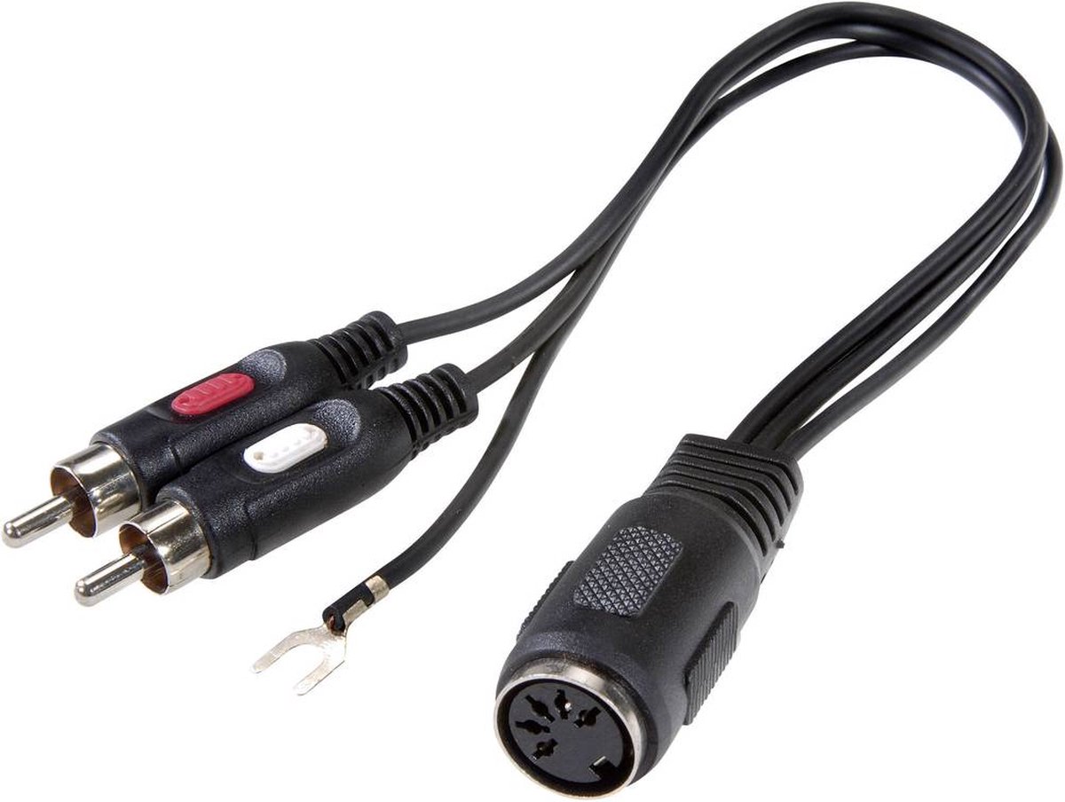 SpeaKa Professional SP-7869832 Cinch / DIN-aansluiting Audio Y-adapter [1x DIN-bus 5-polig - 2x Cinch-stekker] Zwart - SpeaKa Professional