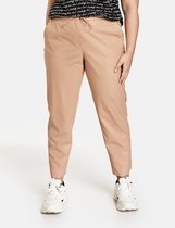 SAMOON Dames Jogger Greta van imitatieleer Light Tannin Brown-50