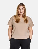 SAMOON Dames Shirt van zachte sweatstof met 1/2-mouwen Light Tannin Brown-50