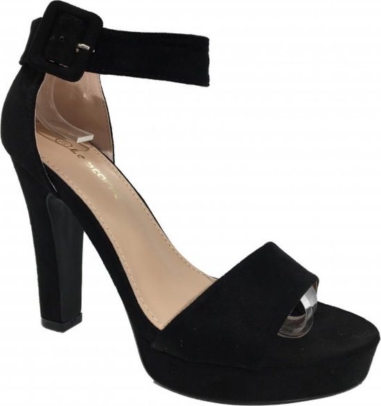 WELOVESHOES® Pumps/Hakken, Slippers/Sandalen met Hak - Suedine - Zwart -  Maat 39 | bol.com