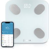 Miya M100 Personenweegschaal met lichaamsanalyse - Slimme weegschaal met App - Incl. batterijen - Wit