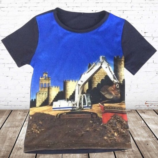 T-shirt Kinder avec pelleteuse - s&C-146/152 t-shirts garçons