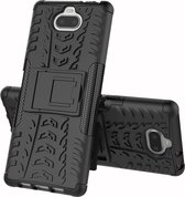 Sony Xperia 10 Hoesje - Mobigear - Tire Serie - Hard Kunststof Backcover - Zwart - Hoesje Geschikt Voor Sony Xperia 10