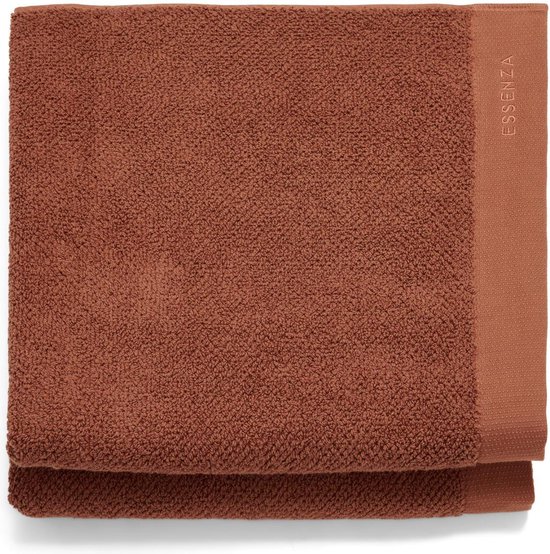 ESSENZA Connect Organic Uni Handdoekenset Warm brown - 2x 70x140 cm