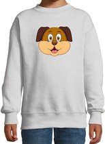 Cartoon hond trui grijs voor jongens en meisjes - Kinderkleding / dieren sweaters kinderen 134/146