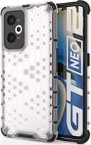 Realme GT Neo2 Hoesje - Mobigear - Honeycomb Serie - Hard Kunststof Backcover - Wit - Hoesje Geschikt Voor Realme GT Neo2