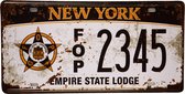 Metalen kenteken plaat New York Empire - Metalen bord - Wand bord - Wandbord - Metalen plaat - Decoratie - Uniek - 15 x 45cm - Metalen bordjes - Snelle levering
