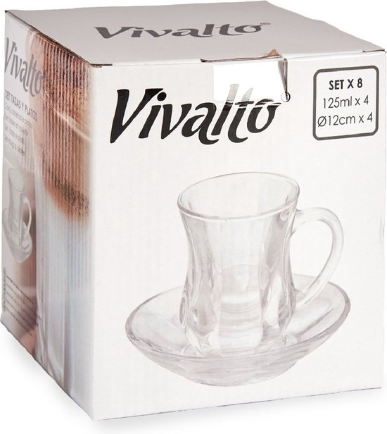 Glozini - Marokkaanse Theeglazen - Set van 6 Glazen - 178ml - Thee