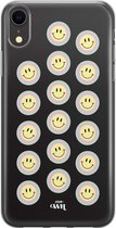 xoxo Wildhearts case voor iPhone XR - Smiley Double Yellow - xoxo Wildhearts Transparant Case