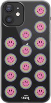 iPhone 12 Case - Smiley Double Pink - xoxo Wildhearts Transparant Case