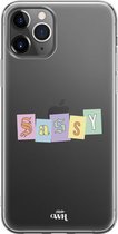 Sassy Letters - iPhone Transparant Case - Transparant hoesje geschikt voor iPhone 12 Pro Max hoesje - Doorzichtig backcover hoesje met opdruk - Sassy