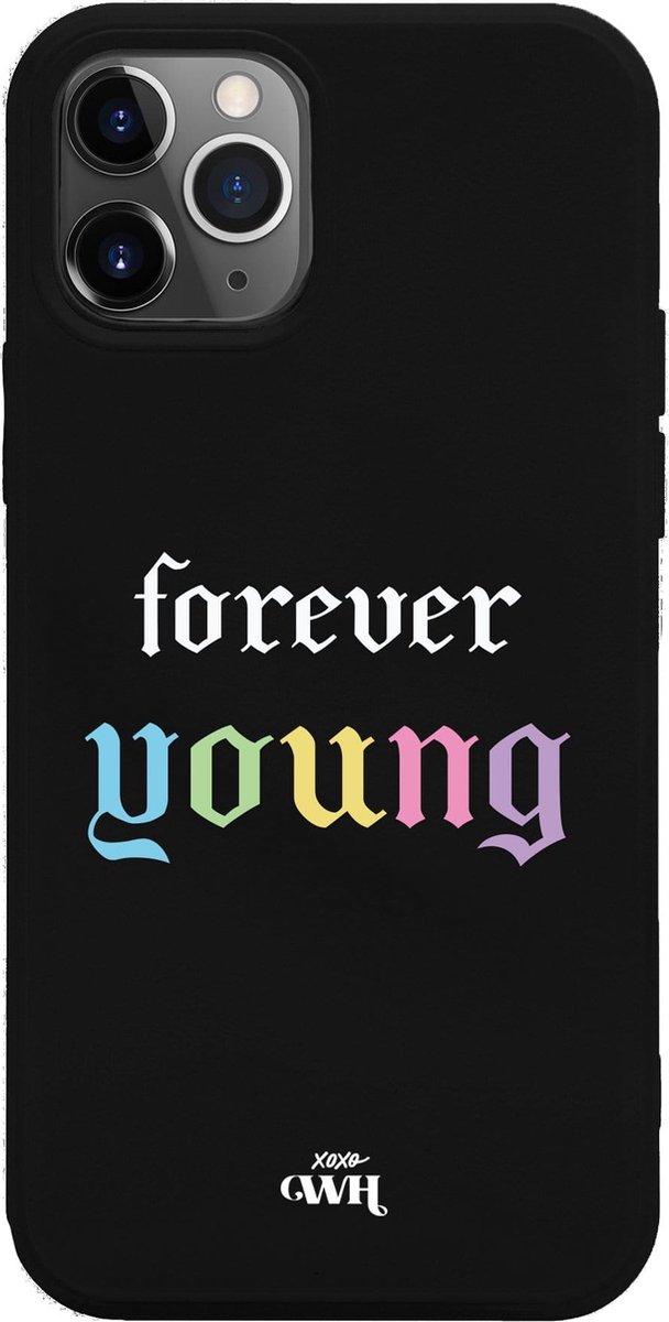 Forever Young Black - iPhone Rainbow Quotes Case