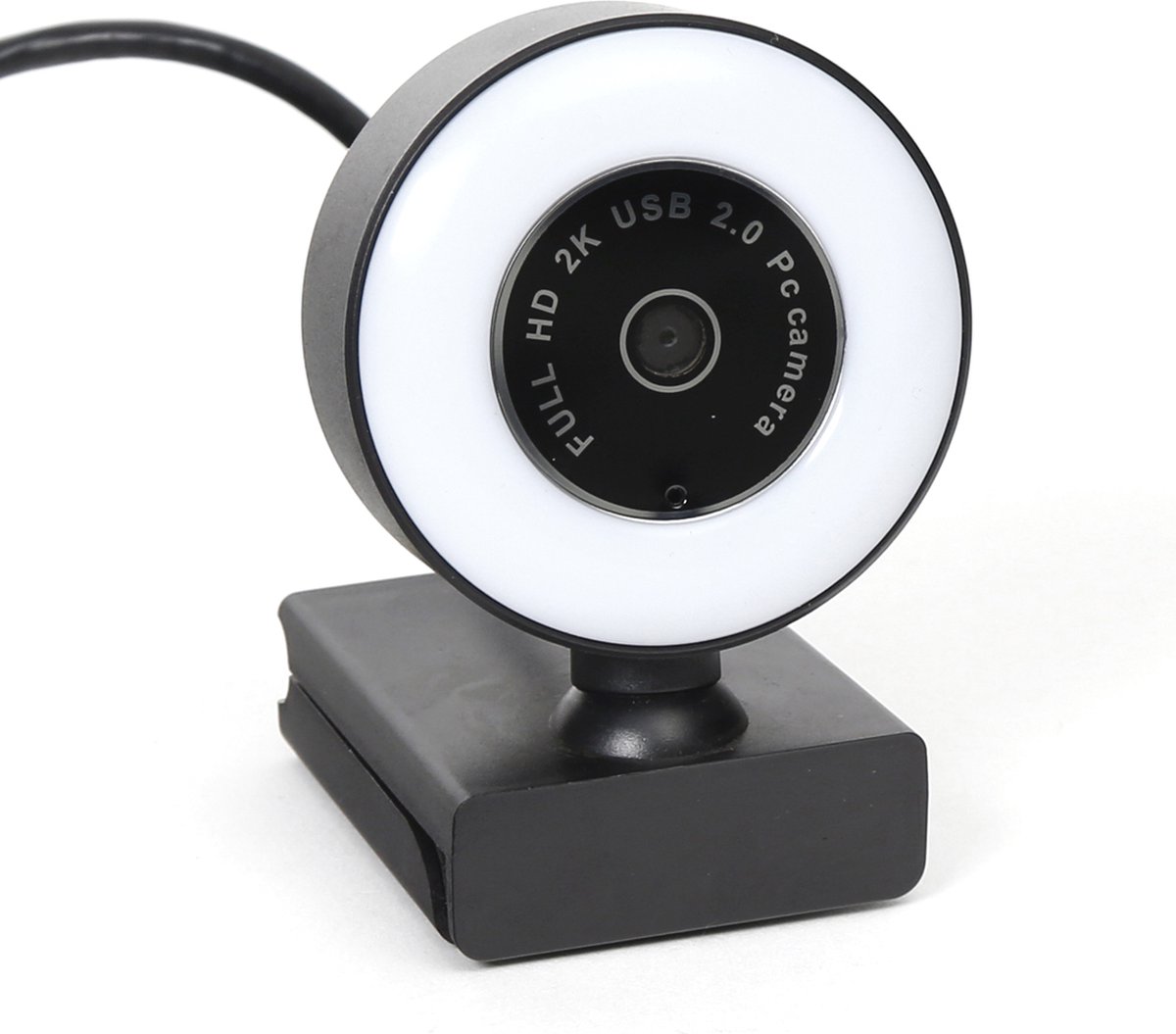 Platinet webcam, 2K, LED-ring, autofoucs, digitale microfoon