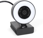 Platinet PCWC2KAF Webcam met microfoon - Voor PC, laptop - ingebouwd LED licht - Zwart/Wit