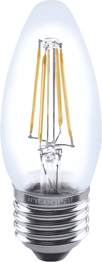 rib precedent gebruik Integral LED - Filament LED kaarslamp E27 - 4,5 watt - 470 lumen - 2700K  Extra warm... | bol.com