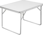 Casa Aluminium inklapbare tuintafel campingtafel 80x60x68 cm - wit