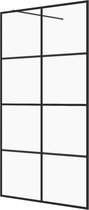 Viento Inloopdouchewand met helder ESG-glas - 100x195 - Zwart