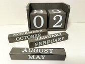 Blok kalender - Grijs - 18 cm x 12 cm x  9 cm